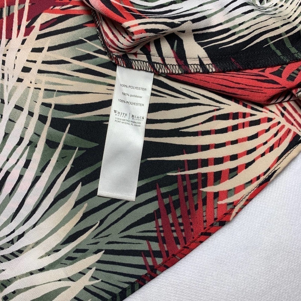 White House Black Market Foliage Print Blouse XS - Picture 5 of 8